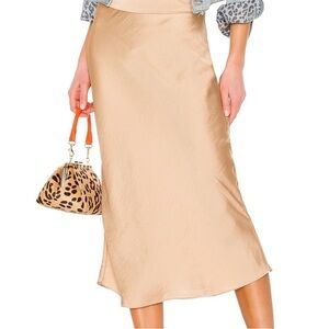 Free People Tan Midi Skirt